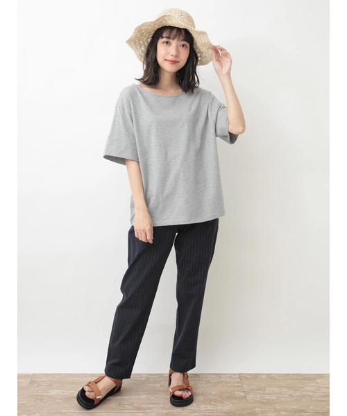 earth music&ecology（アースミュージックアンドエコロジー）の「・ワイドカフスTシャツ ●（Tシャツ/カットソー・レディース・ブラック/パープル/カーキ/アイボリー/ライトブラウン/杢グレー・FREE）」の16枚目の写真