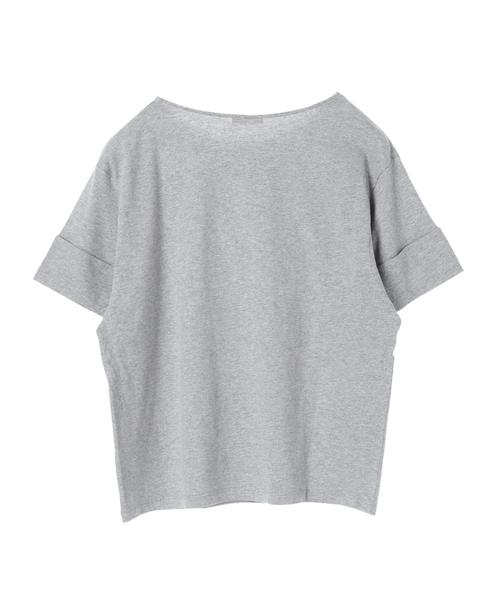 earth music&ecology（アースミュージックアンドエコロジー）の「・ワイドカフスTシャツ ●（Tシャツ/カットソー・レディース・ブラック/パープル/カーキ/アイボリー/ライトブラウン/杢グレー・FREE）」の10枚目の写真