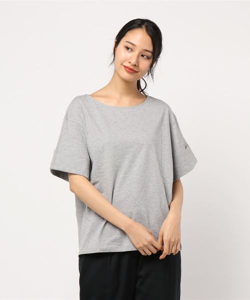 earth music&ecology（アースミュージックアンドエコロジー）の「・ワイドカフスTシャツ ●（Tシャツ/カットソー・レディース・ブラック/パープル/カーキ/アイボリー/ライトブラウン/杢グレー・FREE）」の8枚目の写真