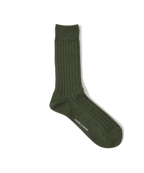 B:MING by BEAMS（ビーミングバイビームス）の「B:MING by BEAMS / リブ クルー ソックス（ソックス/靴下・メンズ・ブラック/ベージュ/グレー/オリーブ/ネイビー/チャコールグレー/ホワイト/インディゴブルー/レッド・ONE SIZE）」の6枚目の写真