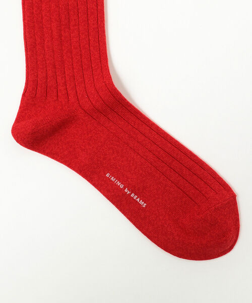 B:MING by BEAMS（ビーミングバイビームス）の「B:MING by BEAMS / リブ クルー ソックス（ソックス/靴下・メンズ・ブラック/ベージュ/グレー/オリーブ/ネイビー/チャコールグレー/ホワイト/インディゴブルー/レッド・ONE SIZE）」の12枚目の写真