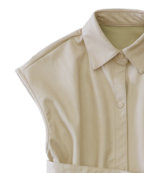 select MOCA（セレクトモカ）の「フェイクレザーベストジャケット（その他アウター・レディース・ベージュ/ライトカーキ/ライトベージュ・FREE）」の20枚目の写真