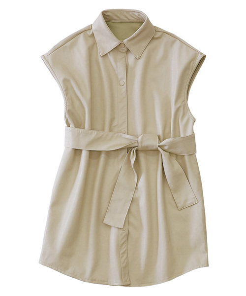 select MOCA（セレクトモカ）の「フェイクレザーベストジャケット（その他アウター・レディース・ベージュ/ライトカーキ/ライトベージュ・FREE）」の16枚目の写真