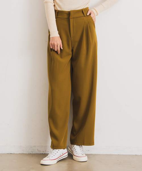 Aunt Marie's（アントマリーズ）の「AUNT MARIE'S ハイウエストワイドカラースラックスパンツ（スラックス・レディース・ブラック/ブルー/マスタード・SMALL/MEDIUM）」の6枚目の写真