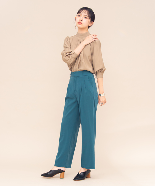 Aunt Marie's（アントマリーズ）の「AUNT MARIE'S ハイウエストワイドカラースラックスパンツ（スラックス・レディース・ブラック/ブルー/マスタード・SMALL/MEDIUM）」の17枚目の写真