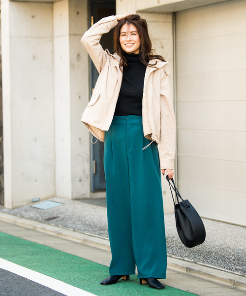 Aunt Marie's（アントマリーズ）の「AUNT MARIE'S ハイウエストワイドカラースラックスパンツ（スラックス・レディース・ブラック/ブルー/マスタード・SMALL/MEDIUM）」の12枚目の写真