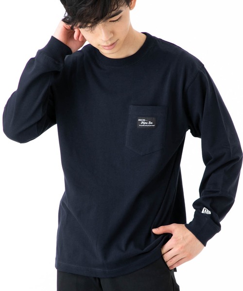 NEW ERA（ニューエラ）の「オンスポッツ別注 ニューエラ Tシャツ 長袖 ポケット BLACK PATCH NEW ERA ロンT（Tシャツ/カットソー・メンズ・ホワイト/ブラック/ベージュ/オリーブ/ネイビー/ベージュ系その他/グレー/ベージュ系その他2/ネイビー系・MEDIUM/LARGE/X-LARGE/SMALL/XX-LARGE）」の8枚目の写真