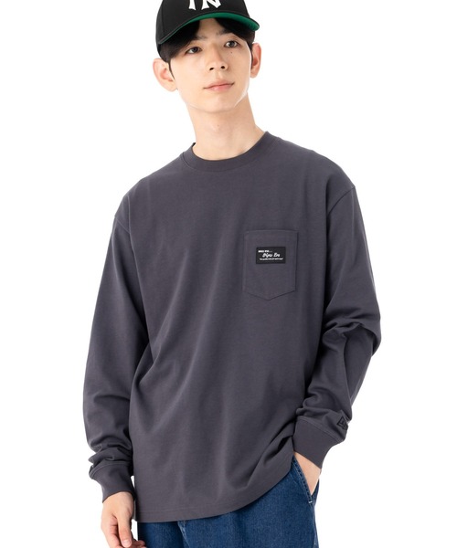 オンスポッツ別注 ニューエラ Tシャツ 長袖 ポケット BLACK PATCH NEW ERA ロンT（Tシャツ/カットソー）｜NEW ERA（ニューエラ）