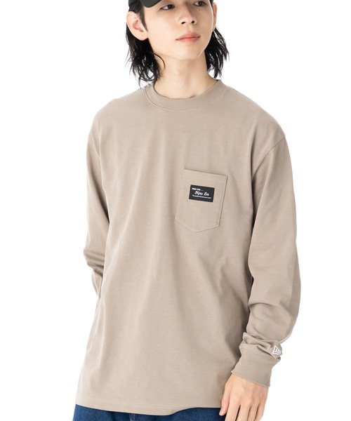 NEW ERA（ニューエラ）の「オンスポッツ別注 ニューエラ Tシャツ 長袖 ポケット BLACK PATCH NEW ERA ロンT（Tシャツ/カットソー・メンズ・ホワイト/ブラック/ベージュ/オリーブ/ネイビー/ベージュ系その他/グレー/ベージュ系その他2/ネイビー系・MEDIUM/LARGE/X-LARGE/SMALL/XX-LARGE）」の6枚目の写真