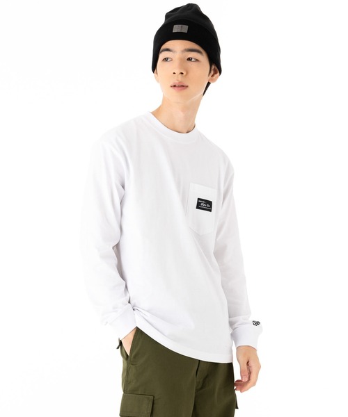 NEW ERA（ニューエラ）の「オンスポッツ別注 ニューエラ Tシャツ 長袖 ポケット BLACK PATCH NEW ERA ロンT（Tシャツ/カットソー・メンズ・ホワイト/ブラック/ベージュ/オリーブ/ネイビー/ベージュ系その他/グレー/ベージュ系その他2/ネイビー系・MEDIUM/LARGE/X-LARGE/SMALL/XX-LARGE）」の16枚目の写真