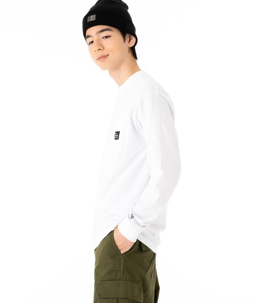 NEW ERA（ニューエラ）の「オンスポッツ別注 ニューエラ Tシャツ 長袖 ポケット BLACK PATCH NEW ERA ロンT（Tシャツ/カットソー・メンズ・ホワイト/ブラック/ベージュ/オリーブ/ネイビー/ベージュ系その他/グレー/ベージュ系その他2/ネイビー系・MEDIUM/LARGE/X-LARGE/SMALL/XX-LARGE）」の17枚目の写真