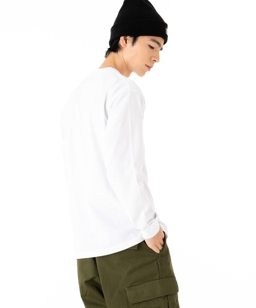 NEW ERA（ニューエラ）の「オンスポッツ別注 ニューエラ Tシャツ 長袖 ポケット BLACK PATCH NEW ERA ロンT（Tシャツ/カットソー・メンズ・ホワイト/ブラック/ベージュ/オリーブ/ネイビー/ベージュ系その他/グレー/ベージュ系その他2/ネイビー系・MEDIUM/LARGE/X-LARGE/SMALL/XX-LARGE）」の19枚目の写真