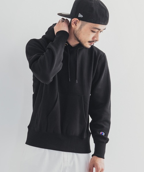 Champion(チャンピオン)の「Champion チャンピオン リバースウィーブ 裏起毛フーディー プルオーバーパーカー L.W.D RW Pullover Hooded Sweatshirt C3-N190(パーカー・メンズ・グレー/ブラック・M/L/XL)」の12枚目の写真