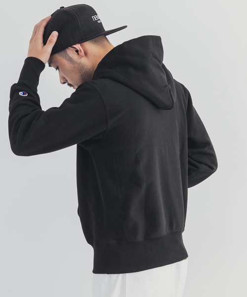Champion(チャンピオン)の「Champion チャンピオン リバースウィーブ 裏起毛フーディー プルオーバーパーカー L.W.D RW Pullover Hooded Sweatshirt C3-N190(パーカー・メンズ・グレー/ブラック・M/L/XL)」の15枚目の写真