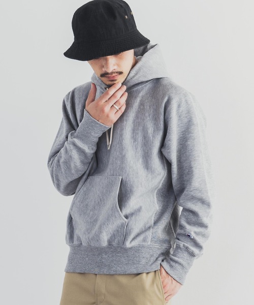 Champion(チャンピオン)の「Champion チャンピオン リバースウィーブ 裏起毛フーディー プルオーバーパーカー L.W.D RW Pullover Hooded Sweatshirt C3-N190(パーカー・メンズ・グレー/ブラック・M/L/XL)」の16枚目の写真
