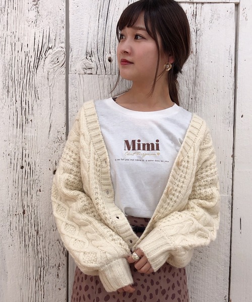 one after another NICE CLAUP（ワンアフターアナザーナイスクラップ）の「【WEB限定】ケーブルカーディガン（カーディガン/ボレロ・レディース・アイボリー/グレー/ブラウン/ベージュ・FREE）」の2枚目の写真