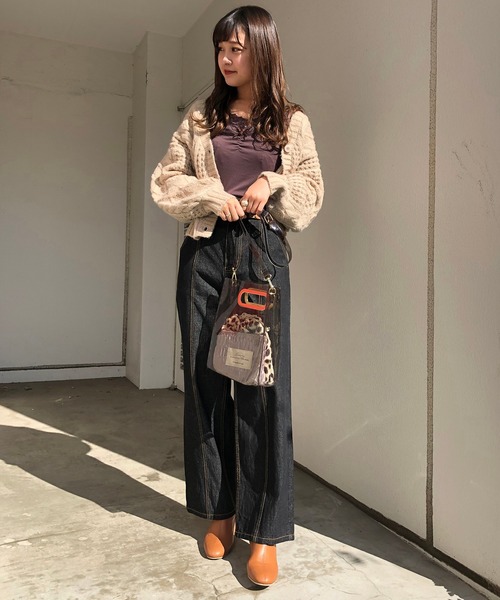 one after another NICE CLAUP（ワンアフターアナザーナイスクラップ）の「【WEB限定】ケーブルカーディガン（カーディガン/ボレロ・レディース・アイボリー/グレー/ブラウン/ベージュ・FREE）」の8枚目の写真