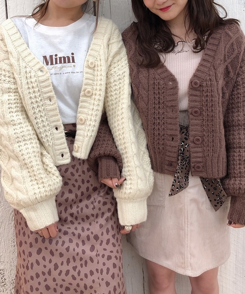 one after another NICE CLAUP（ワンアフターアナザーナイスクラップ）の「【WEB限定】ケーブルカーディガン（カーディガン/ボレロ・レディース・アイボリー/グレー/ブラウン/ベージュ・FREE）」の17枚目の写真