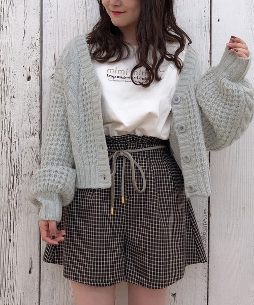 one after another NICE CLAUP（ワンアフターアナザーナイスクラップ）の「【WEB限定】ケーブルカーディガン（カーディガン/ボレロ・レディース・アイボリー/グレー/ブラウン/ベージュ・FREE）」の20枚目の写真