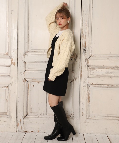 one after another NICE CLAUP（ワンアフターアナザーナイスクラップ）の「【WEB限定】ケーブルカーディガン（カーディガン/ボレロ・レディース・アイボリー/グレー/ブラウン/ベージュ・FREE）」の22枚目の写真