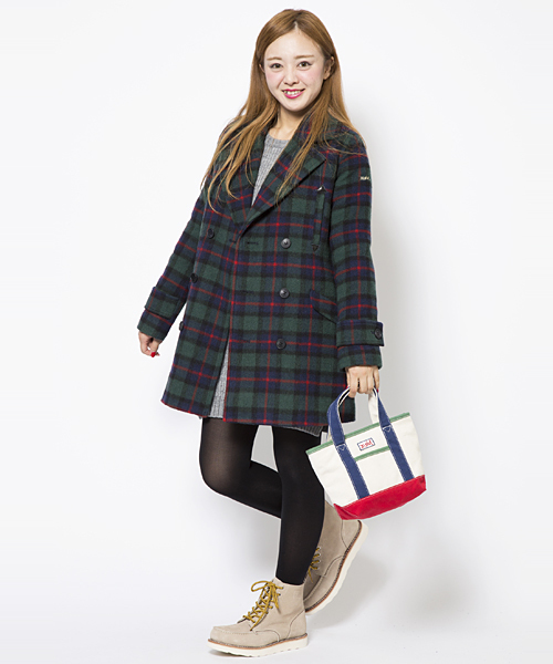 X-girl(エックスガール)の「LONG PEA COAT(ピーコート・レディース・ブラック/レッド/ネイビー・1/2)」の9枚目の写真