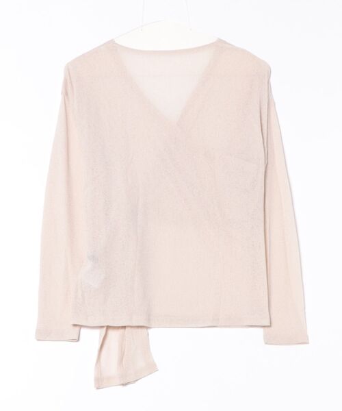 STYLEBLOCK（スタイルブロック）の「シアーリブカシュクールカットソー（Tシャツ/カットソー・レディース・ブラック/ベージュ/グレー/アイボリー/ライトベージュ・M）」の6枚目の写真