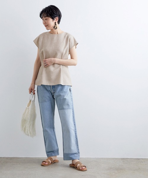 ADAM ET ROPE'(アダムエロペ)の「ツイルペプラムブラウス(シャツ/ブラウス・レディース・ブラック/ベージュ・FREE)」の12枚目の写真