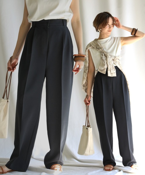 select MOCA(セレクトモカ)の「センタータックパンツ(その他パンツ・レディース・ネイビー/ミント・SMALL/MEDIUM)」の2枚目の写真
