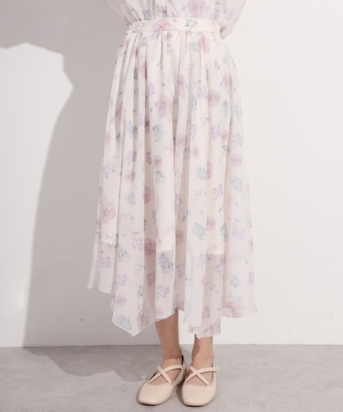 one after another NICE CLAUP（ワンアフターアナザーナイスクラップ）の「オリジナルプリントフラワースカート（スカート・レディース・ピンク/ブルー・FREE）」の7枚目の写真