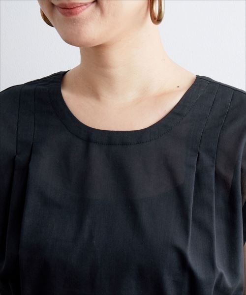 ADAM ET ROPE'（アダムエロペ）の「バック釦ボイルチュニック（シャツ/ブラウス・レディース・ブラック/ワイン/ベージュ系その他2・FREE）」の8枚目の写真