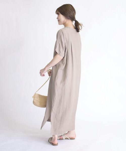 SHIPS Days（シップスデイズ）の「SHIPS Days:リネンスキッパーワンピース（ワンピース・レディース・ブラック/ベージュ/オリーブ・ONE SIZE）」の20枚目の写真