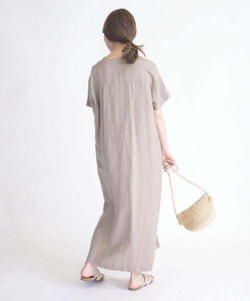 SHIPS Days（シップスデイズ）の「SHIPS Days:リネンスキッパーワンピース（ワンピース・レディース・ブラック/ベージュ/オリーブ・ONE SIZE）」の19枚目の写真