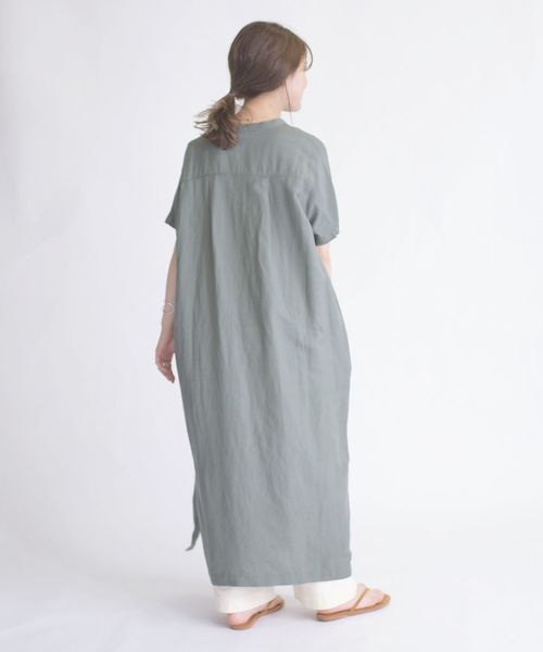 SHIPS Days（シップスデイズ）の「SHIPS Days:リネンスキッパーワンピース（ワンピース・レディース・ブラック/ベージュ/オリーブ・ONE SIZE）」の15枚目の写真
