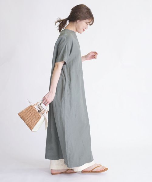 SHIPS Days（シップスデイズ）の「SHIPS Days:リネンスキッパーワンピース（ワンピース・レディース・ブラック/ベージュ/オリーブ・ONE SIZE）」の14枚目の写真