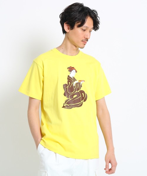 TAKEO KIKUCHI(タケオキクチ)の「2020浮世絵 Tシャツ(Tシャツ/カットソー・メンズ・イエロー/ブルー・02/01/03)」の1枚目の写真