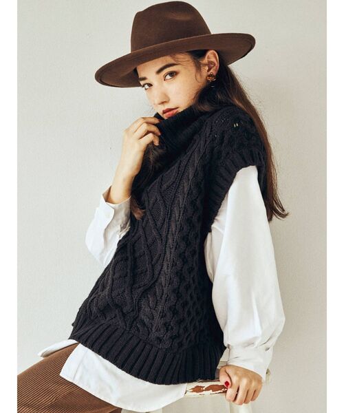 MURUA（ムルーア）の「マニッシュハット（ハット・レディース・ベージュ/ブラック/ブラウン・FREE）」の4枚目の写真