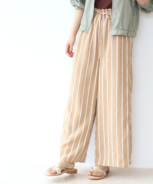 ドビーボーダー ストライプ使い ドロストワイドパンツ その他パンツ Jines ジネス のファッション通販 Zozotown