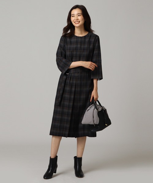 セール Untitled アンタイトル のファッション Untitled アンタイトル のワンピース L Nalya七分袖チェックワンピース 153 02 をセール価格で購入できます Untitled ワンピース ドレス L Nalya七分袖チェックワンピース ワンピース