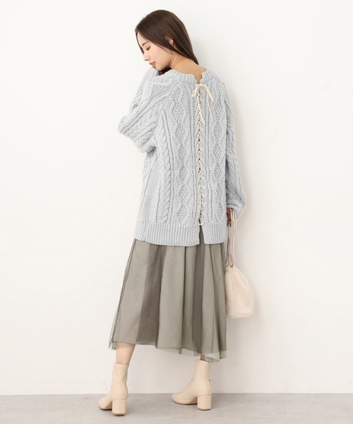 one after another NICE CLAUP(ワンアフターアナザーナイスクラップ)の「サテンチュールスカート(スカート・レディース・ベージュ/グレー/ピンク・FREE)」の13枚目の写真