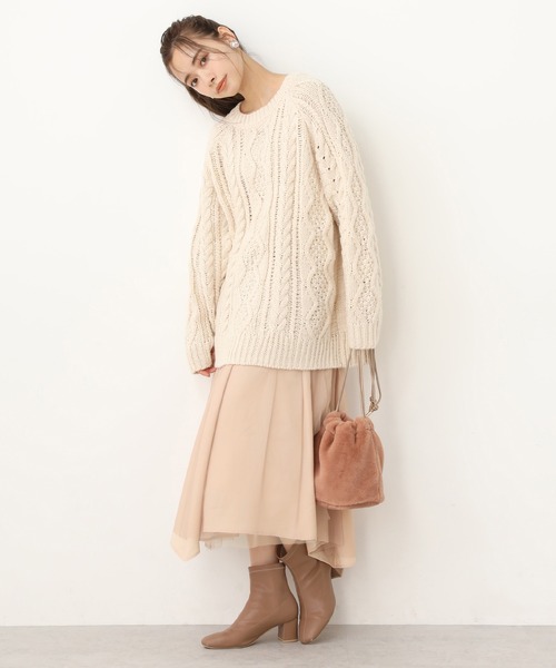 one after another NICE CLAUP(ワンアフターアナザーナイスクラップ)の「サテンチュールスカート(スカート・レディース・ベージュ/グレー/ピンク・FREE)」の16枚目の写真