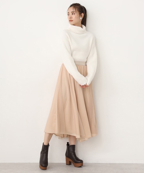 one after another NICE CLAUP(ワンアフターアナザーナイスクラップ)の「サテンチュールスカート(スカート・レディース・ベージュ/グレー/ピンク・FREE)」の17枚目の写真