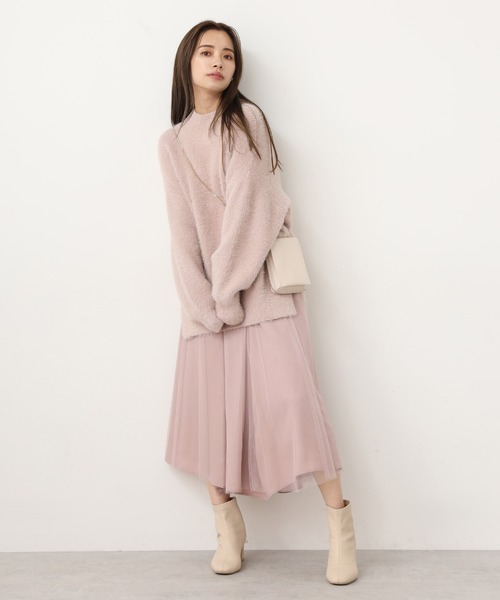 one after another NICE CLAUP(ワンアフターアナザーナイスクラップ)の「サテンチュールスカート(スカート・レディース・ベージュ/グレー/ピンク・FREE)」の5枚目の写真