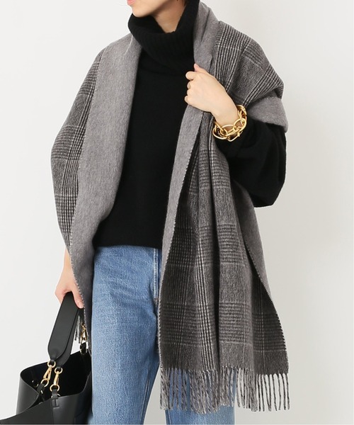 【JOSHUA ELLIS】GLEN CHECK SOLID ストール JOSHUA ELLIS/ジョシュア エリス】GLEN CHECK*SOLID ストール