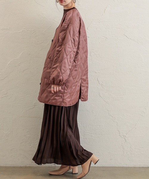 natural couture（ナチュラルクチュール）の「キルトライナー付きパイピングコート（その他アウター・レディース・モカ/ベージュ/グレイッシュベージュ・FREE）」の9枚目の写真