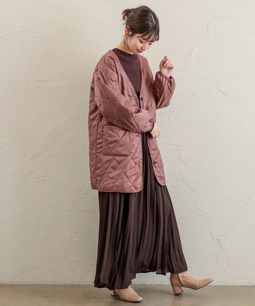 natural couture（ナチュラルクチュール）の「キルトライナー付きパイピングコート（その他アウター・レディース・モカ/ベージュ/グレイッシュベージュ・FREE）」の10枚目の写真