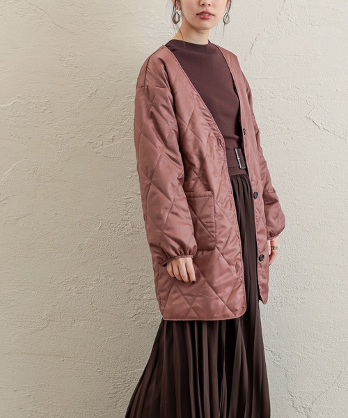 natural couture（ナチュラルクチュール）の「キルトライナー付きパイピングコート（その他アウター・レディース・モカ/ベージュ/グレイッシュベージュ・FREE）」の12枚目の写真