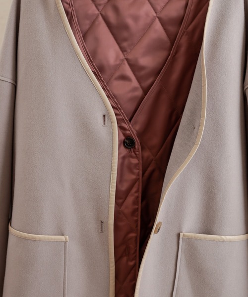 natural couture（ナチュラルクチュール）の「キルトライナー付きパイピングコート（その他アウター・レディース・モカ/ベージュ/グレイッシュベージュ・FREE）」の13枚目の写真