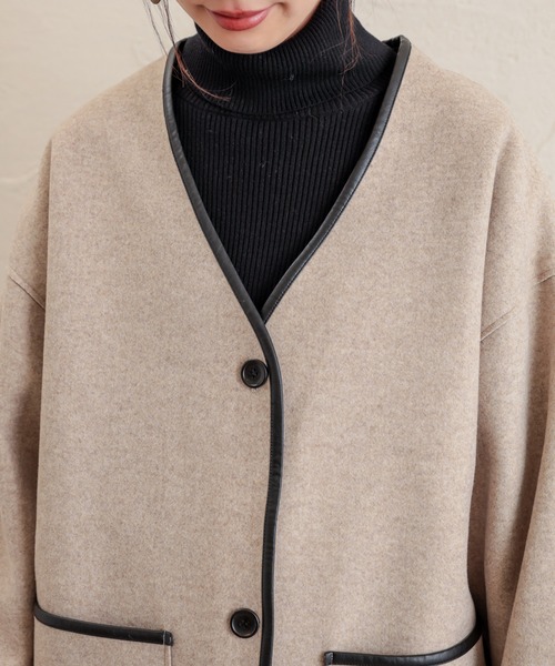 natural couture（ナチュラルクチュール）の「キルトライナー付きパイピングコート（その他アウター・レディース・モカ/ベージュ/グレイッシュベージュ・FREE）」の17枚目の写真