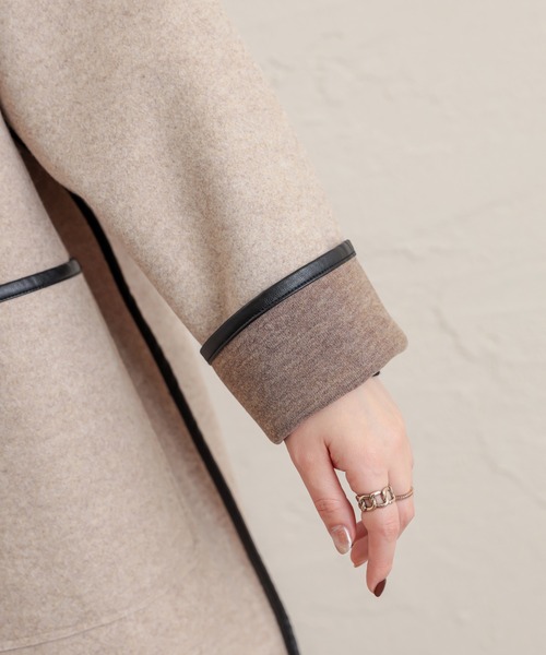 natural couture（ナチュラルクチュール）の「キルトライナー付きパイピングコート（その他アウター・レディース・モカ/ベージュ/グレイッシュベージュ・FREE）」の19枚目の写真