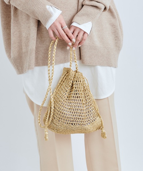 DouDou（ドゥドゥ）の「メタル巾着ショルダー（ショルダーバッグ・レディース・シルバー/ゴールド・FREE）」の5枚目の写真